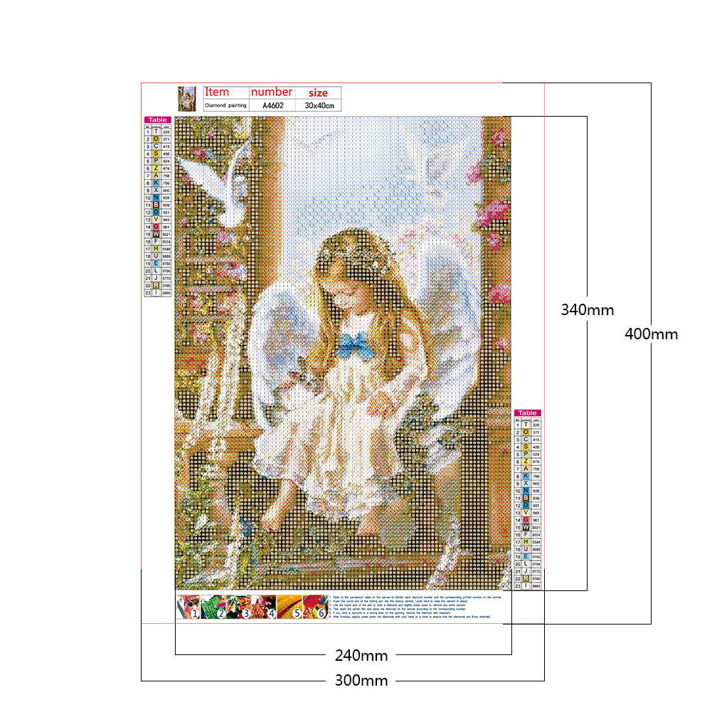 Angel Little Girl - Full Round Drill Diamond Painting 30*40CM