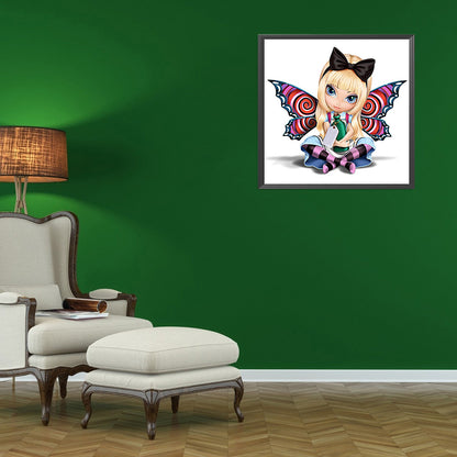 Butterfly Girl - Full Round Drill Diamond Painting 30*30CM