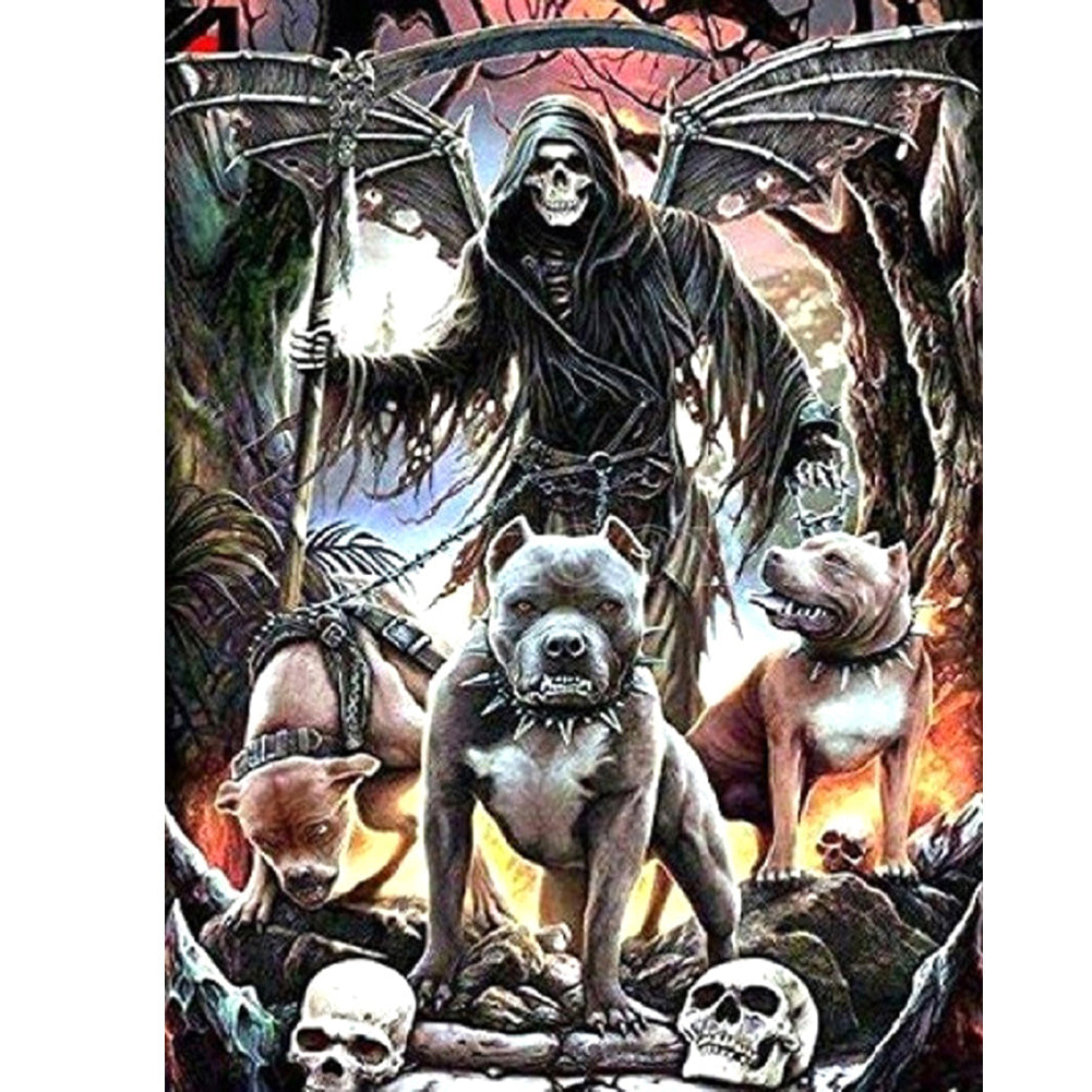 Skull Devil - Full Round Drill Diamond Painting 40*50CM