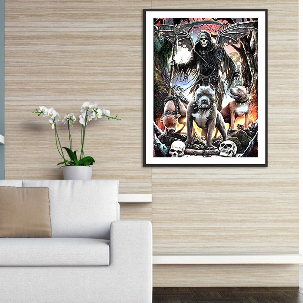 Skull Devil - Full Round Drill Diamond Painting 40*50CM