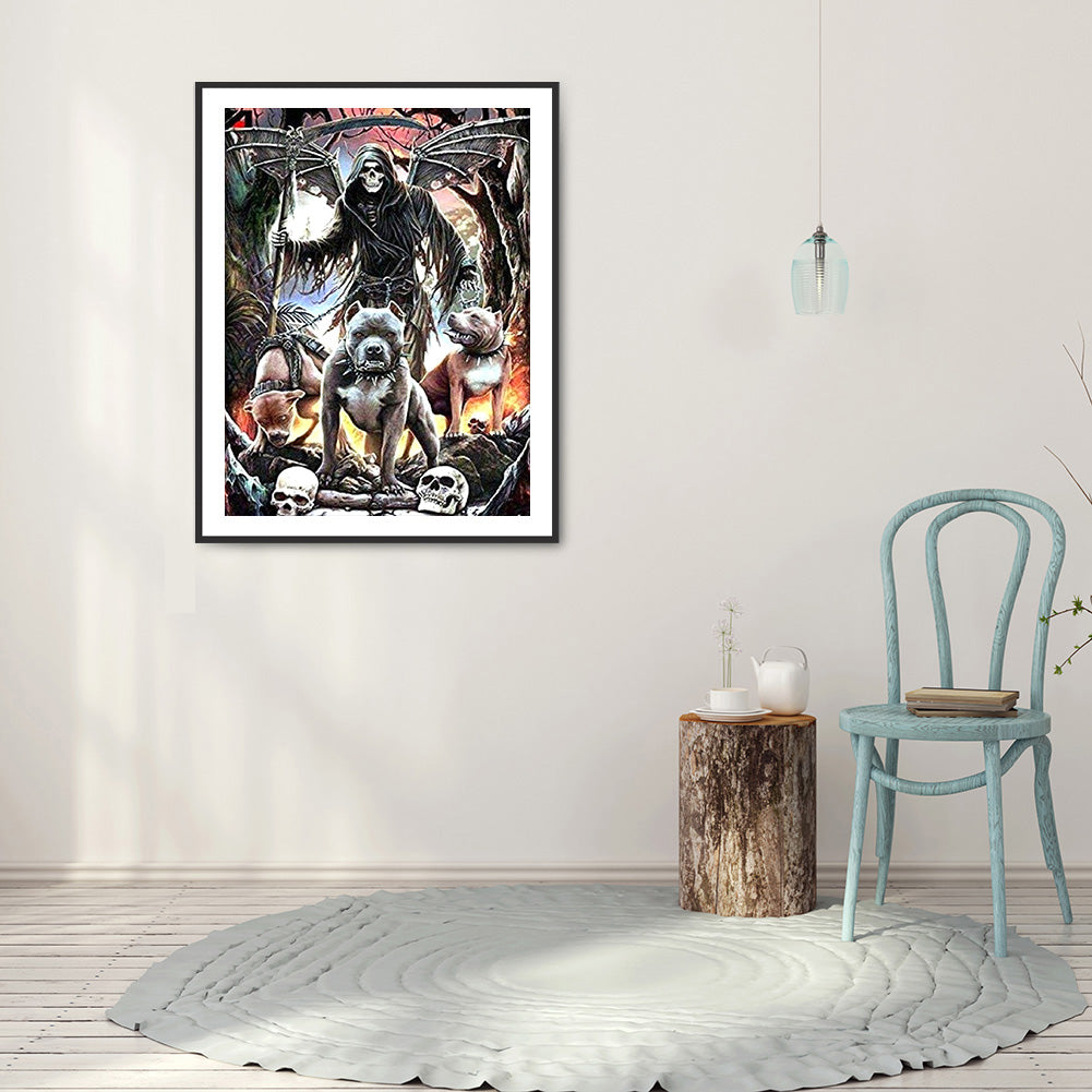 Skull Devil - Full Round Drill Diamond Painting 40*50CM