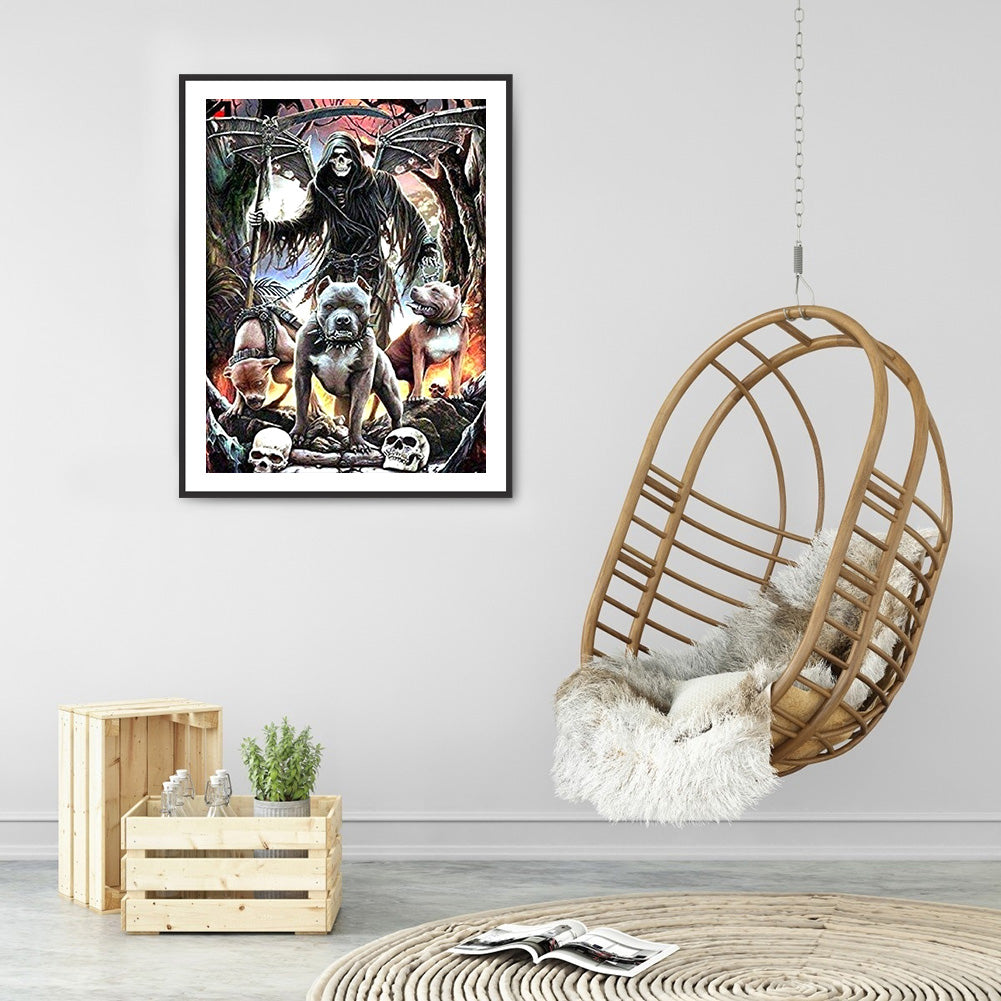 Skull Devil - Full Round Drill Diamond Painting 40*50CM