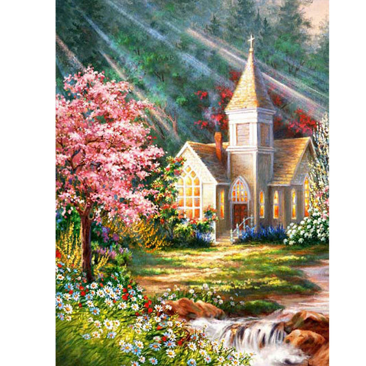 Countryside Scenery - Full Round Drill Diamond Painting 30*40CM