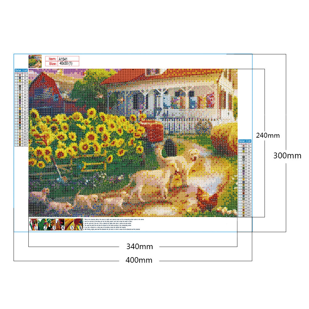 Landscape Animals - Full Round Drill Diamond Painting 40*30CM