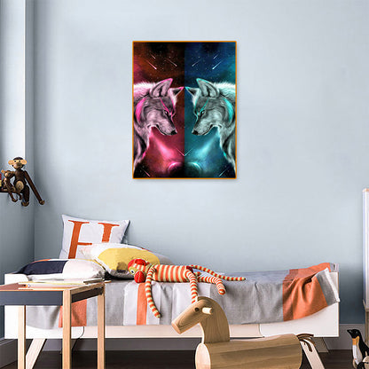 Starry Wolves - Full Round Drill Diamond Painting 30*40CM