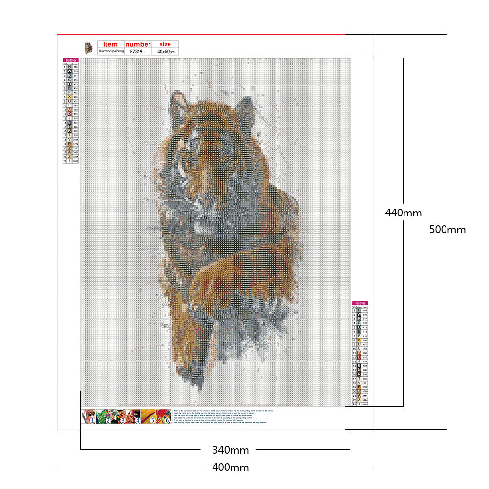 Tiger Animal - Full Square Drill Diamond Painting 40*50CM