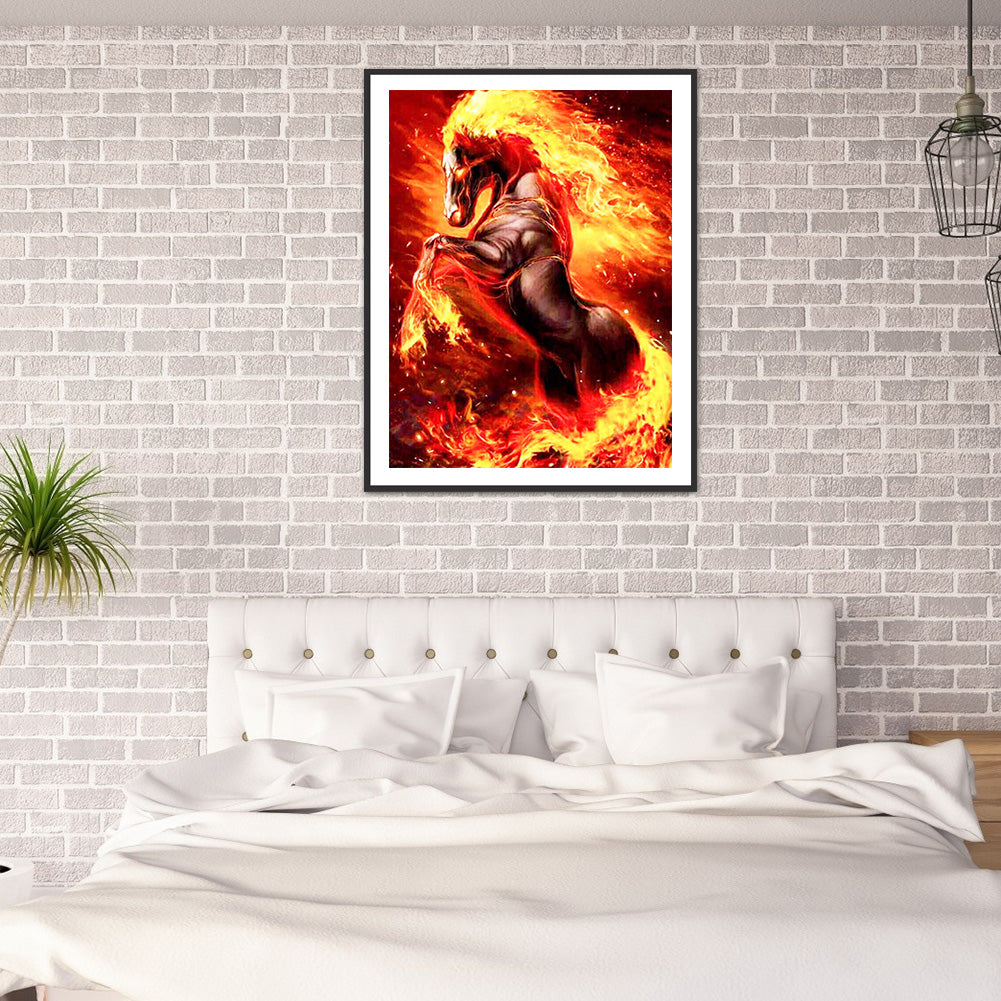 Flame Horse - Full Square Drill Diamond Painting 50*60CM