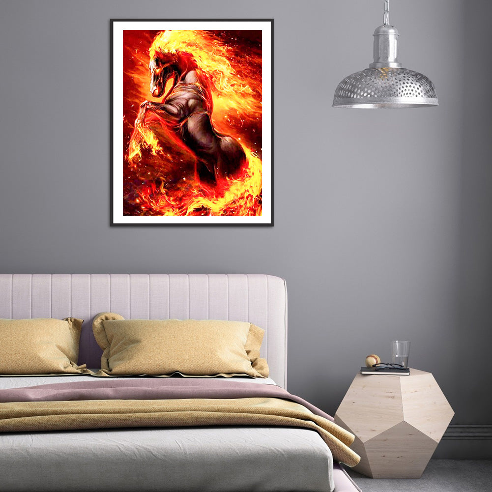 Flame Horse - Full Square Drill Diamond Painting 50*60CM