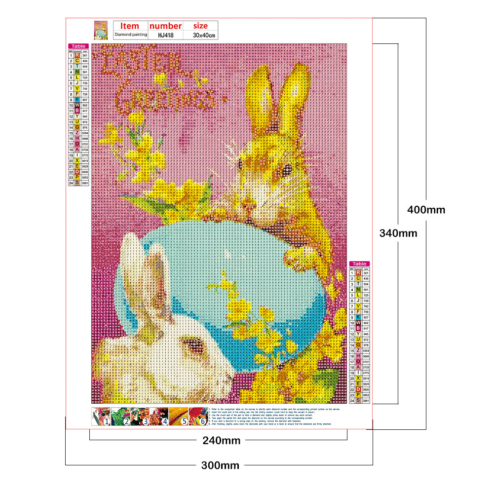 Easter Bunny - Full Round Drill Diamond Painting 30*40CM