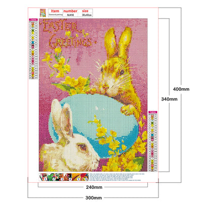 Easter Bunny - Full Round Drill Diamond Painting 30*40CM