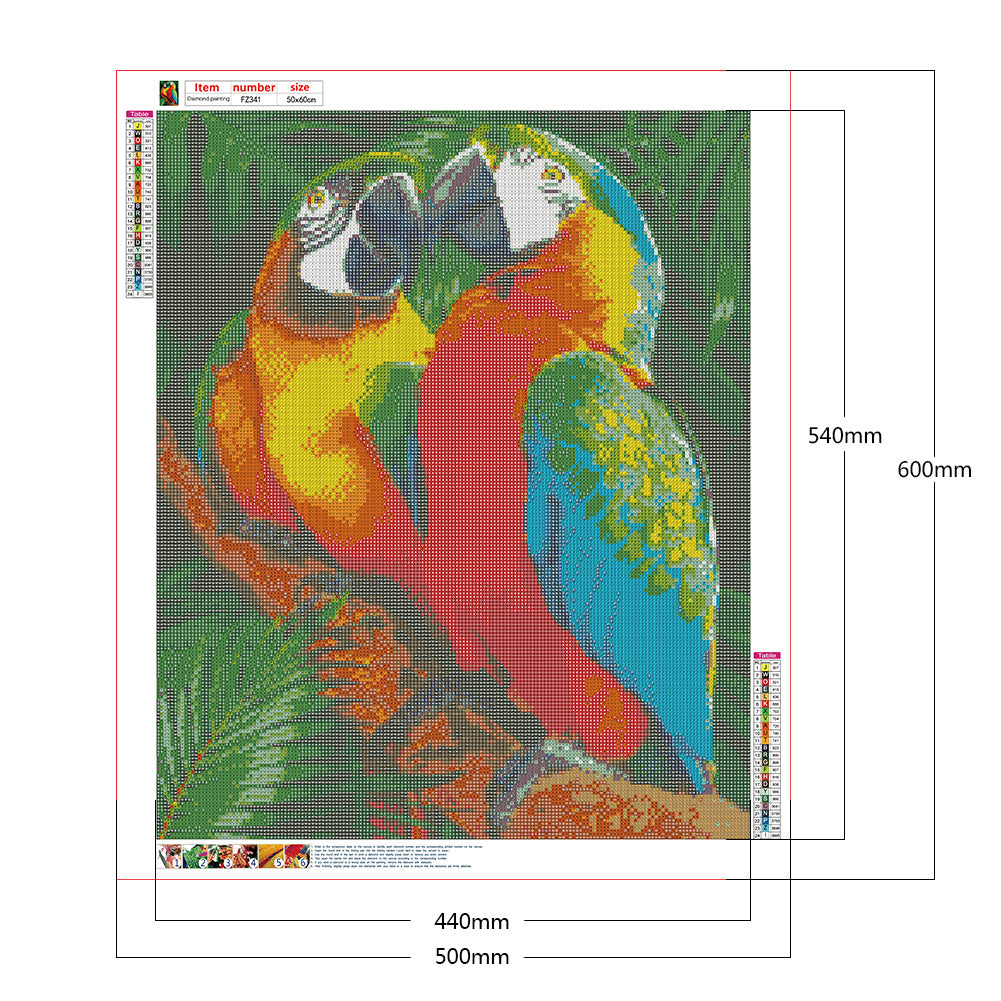 Parrot - Full Square Drill Diamond Painting 50*60CM