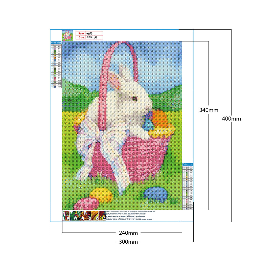 Easter Bunny - Full Round Drill Diamond Painting 30*40CM
