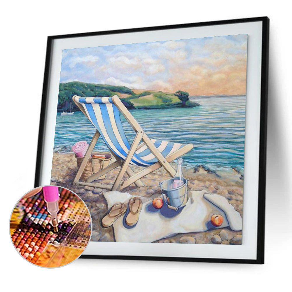 Beach - Full Round Drill Diamond Painting 40*40CM