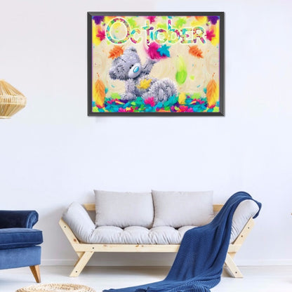 Bear Monthly - Full Round Drill Diamond Painting 40*30CM