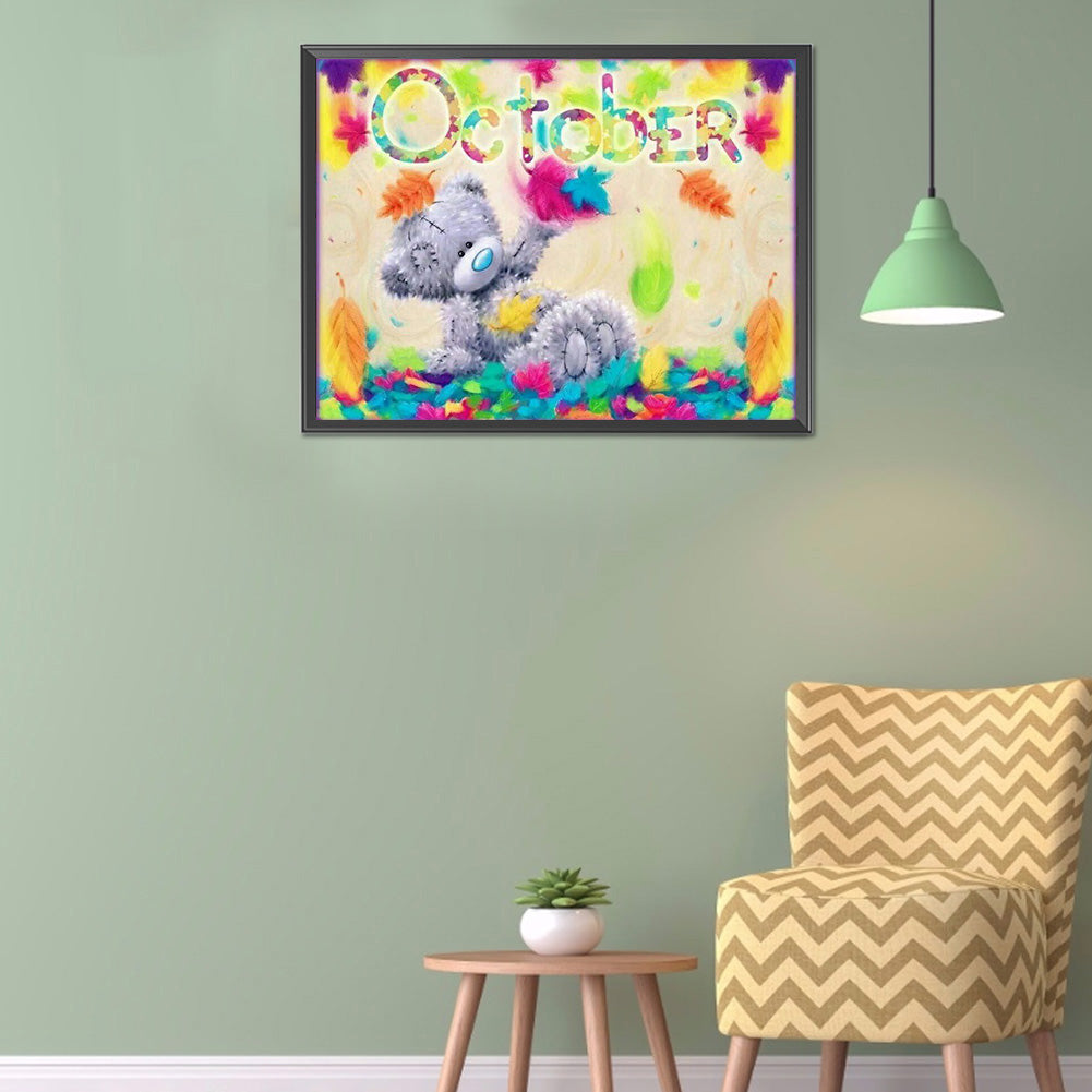 Bear Monthly - Full Round Drill Diamond Painting 40*30CM