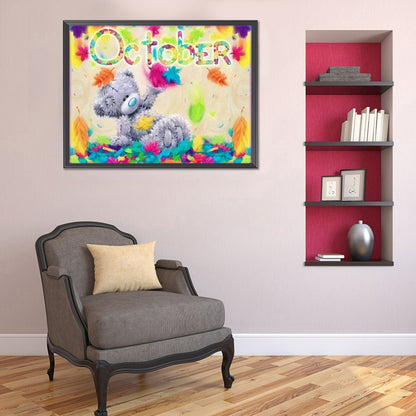 Bear Monthly - Full Round Drill Diamond Painting 40*30CM