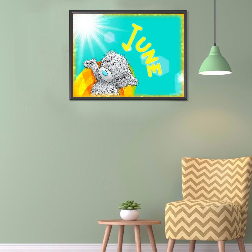 Bear Monthly - Full Round Drill Diamond Painting 40*30CM