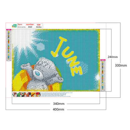 Bear Monthly - Full Round Drill Diamond Painting 40*30CM