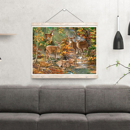 Forest Deers - Full Round Drill Diamond Painting 40*30CM