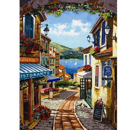 Building Landscape - Full Round Drill Diamond Painting 30*40CM