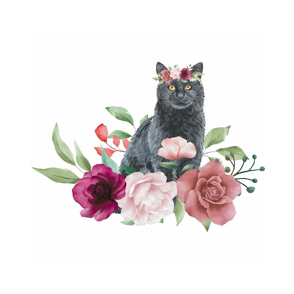 Flower Cat - Full Round Drill Diamond Painting 40*40CM