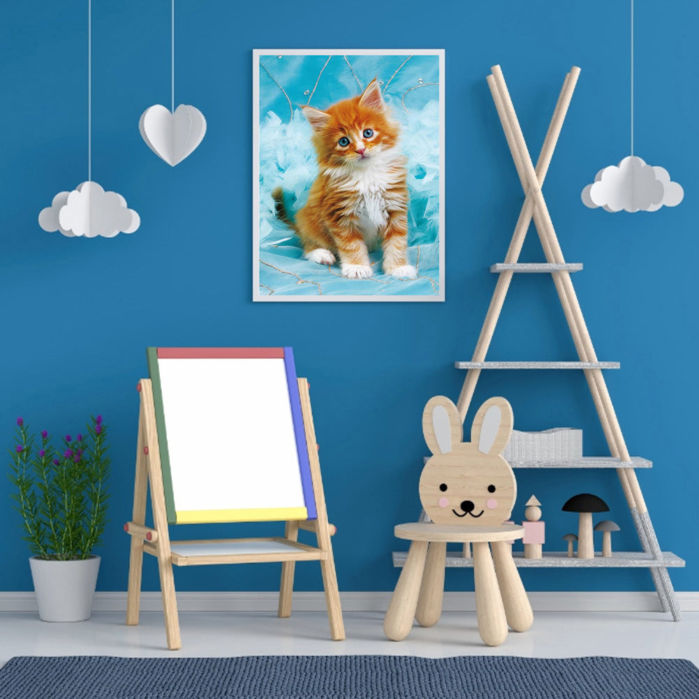 Cat - Full Round Drill Diamond Painting 30*40CM