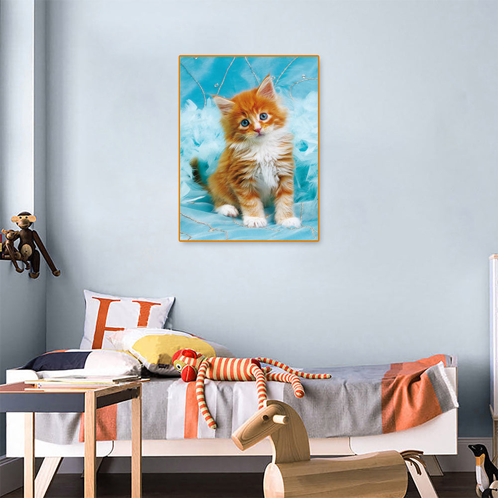 Cat - Full Round Drill Diamond Painting 30*40CM