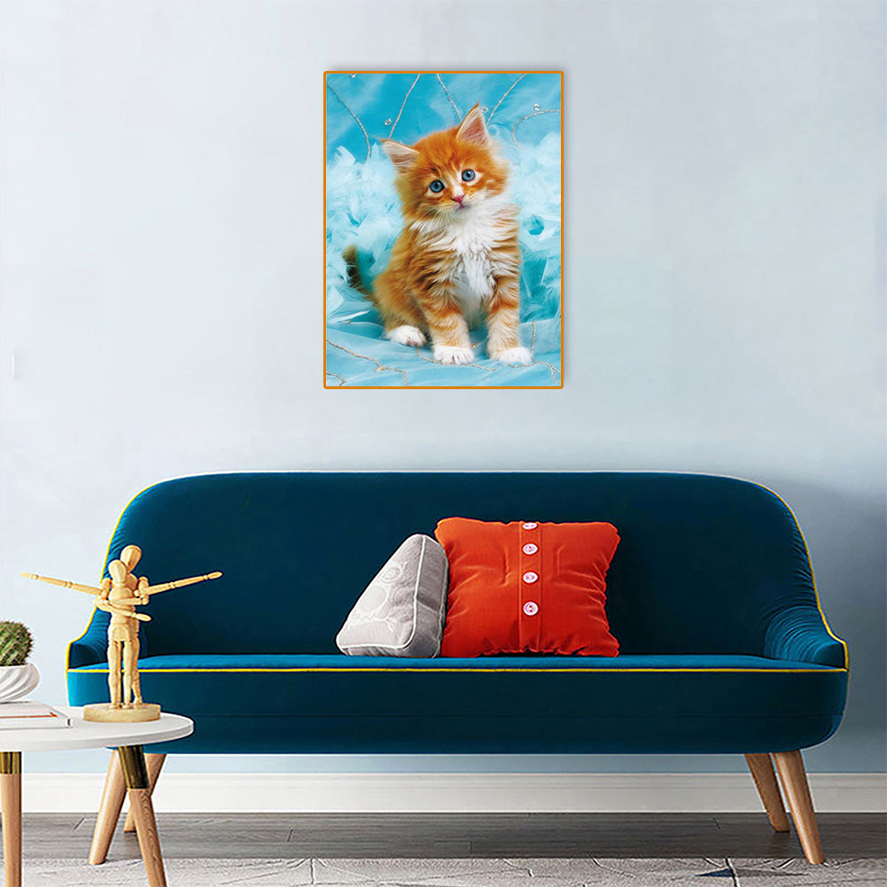 Cat - Full Round Drill Diamond Painting 30*40CM