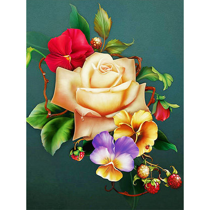 Flowers - Full Round Drill Diamond Painting 30*40CM