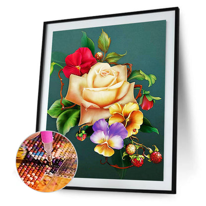 Flowers - Full Round Drill Diamond Painting 30*40CM