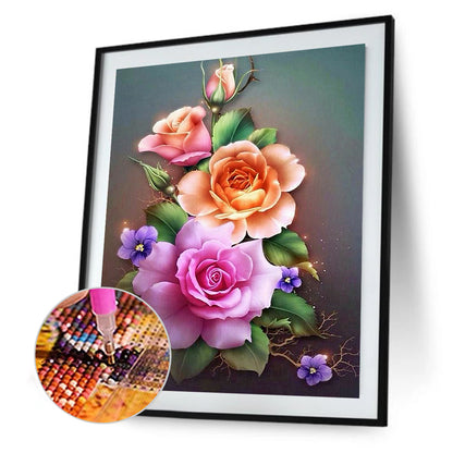 Flowers - Full Round Drill Diamond Painting 30*40CM