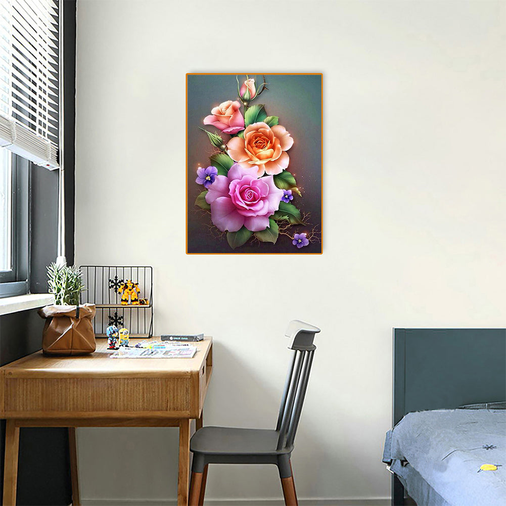 Flowers - Full Round Drill Diamond Painting 30*40CM