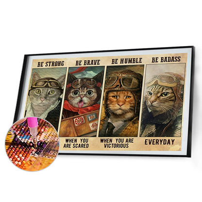 Pilot Cat - Full Round Drill Diamond Painting 60*40CM