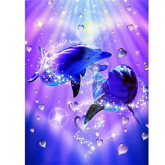 Dolphin - Full Round Drill Diamond Painting 50*60CM