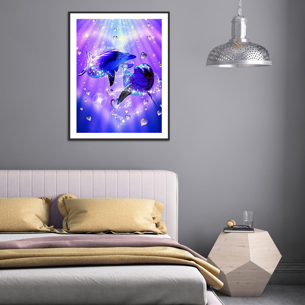 Dolphin - Full Round Drill Diamond Painting 50*60CM