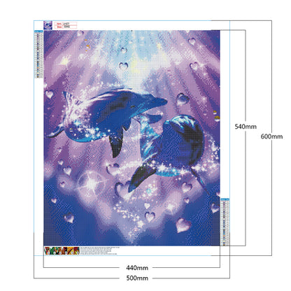 Dolphin - Full Round Drill Diamond Painting 50*60CM