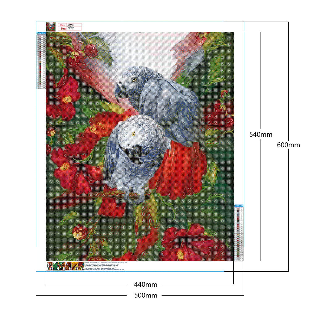 Parrot - Full Round Drill Diamond Painting 50*60CM