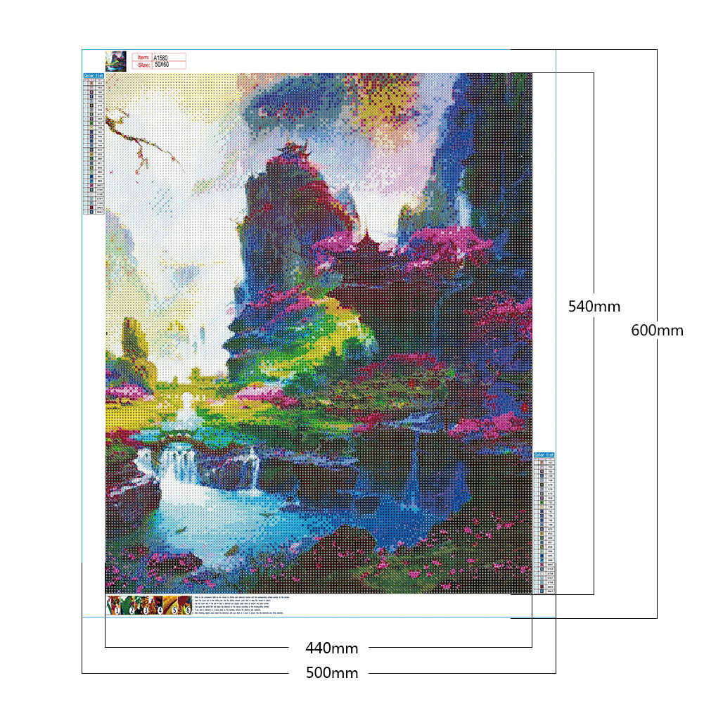 Mountains Waters - Full Round Drill Diamond Painting 50*60CM