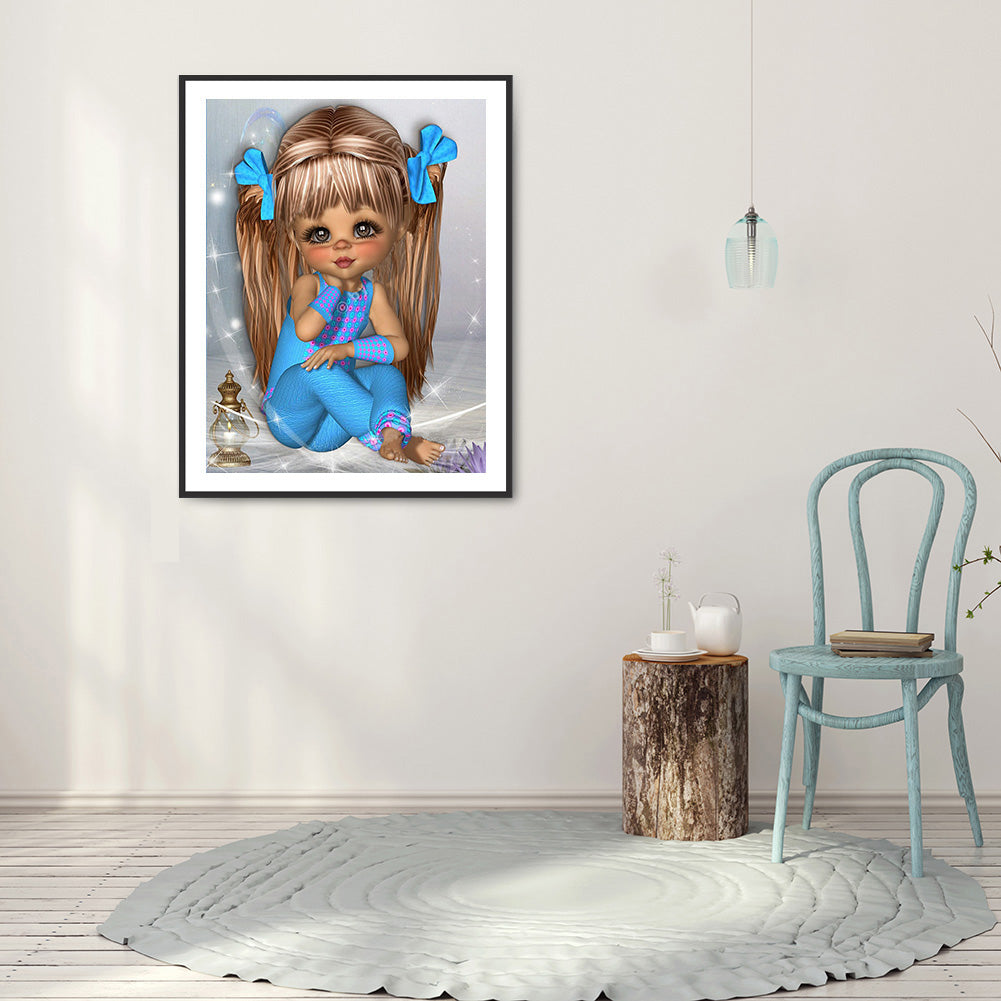 Cartoon Girl - Full Round Drill Diamond Painting 30*40CM