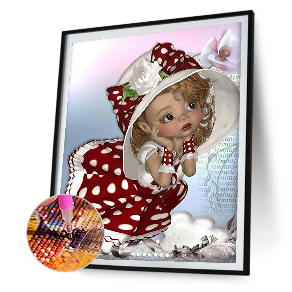 Cartoon Girl - Full Round Drill Diamond Painting 30*40CM