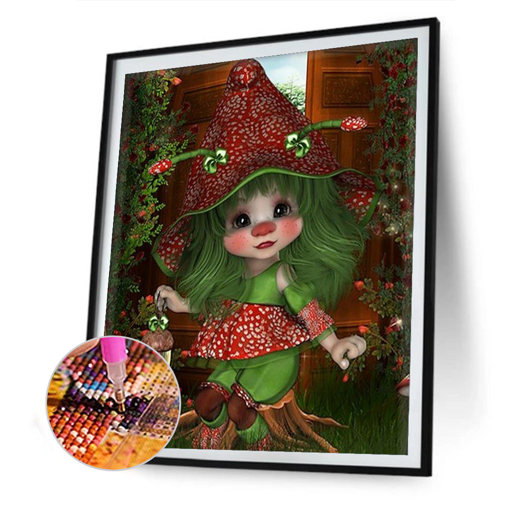 Cartoon Girl - Full Round Drill Diamond Painting 30*40CM