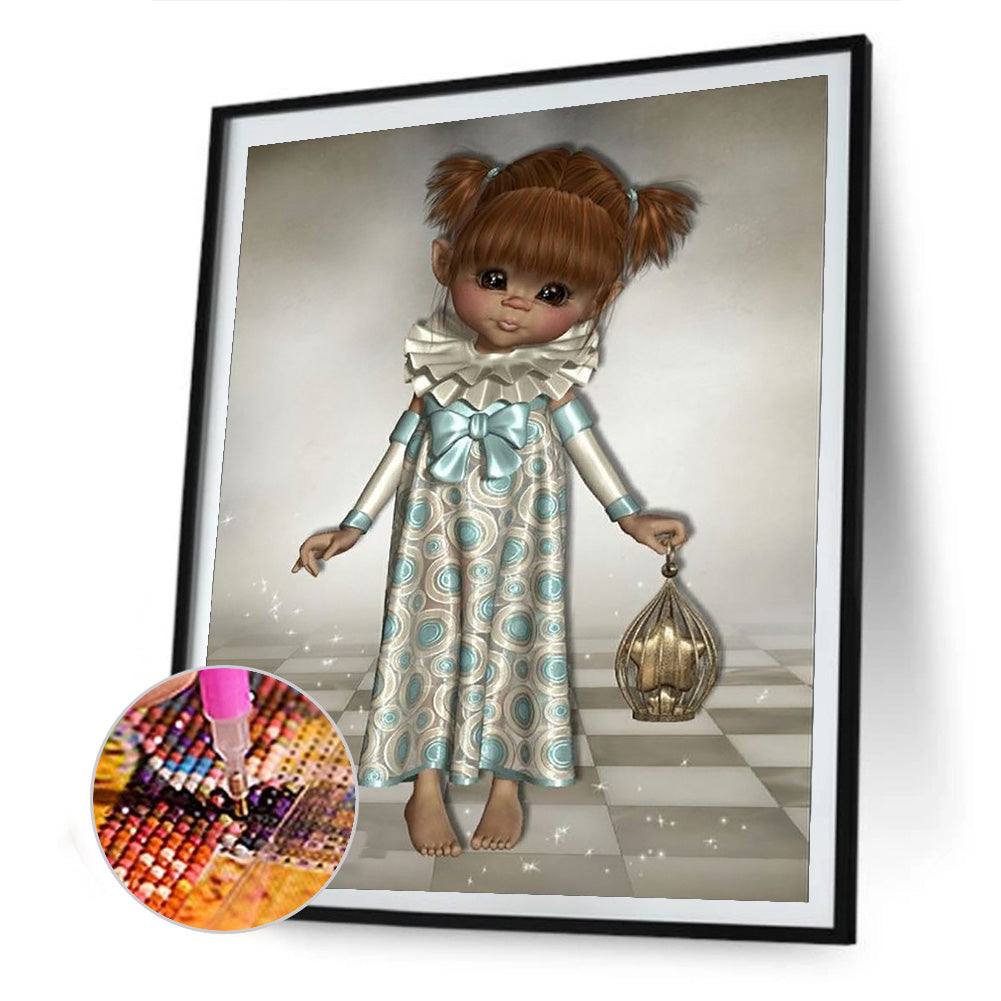 Cartoon Girl - Full Round Drill Diamond Painting 30*40CM