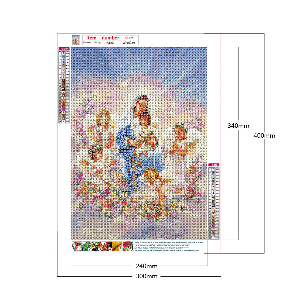 Virgin Angels - Full Round Drill Diamond Painting 30*40CM