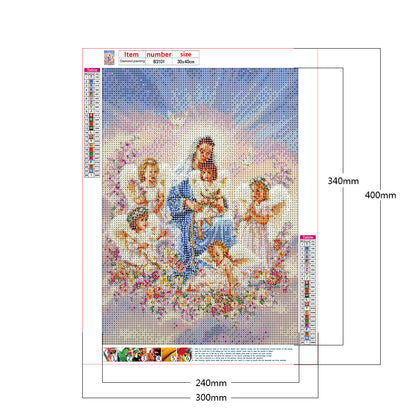 Virgin Angels - Full Round Drill Diamond Painting 30*40CM