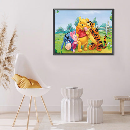 Pooh Family - Full Round Drill Diamond Painting 40*30CM