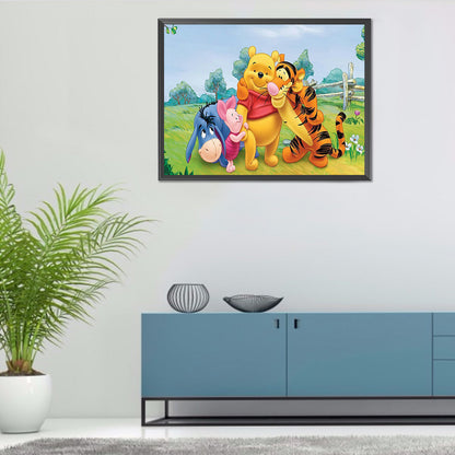 Pooh Family - Full Round Drill Diamond Painting 40*30CM