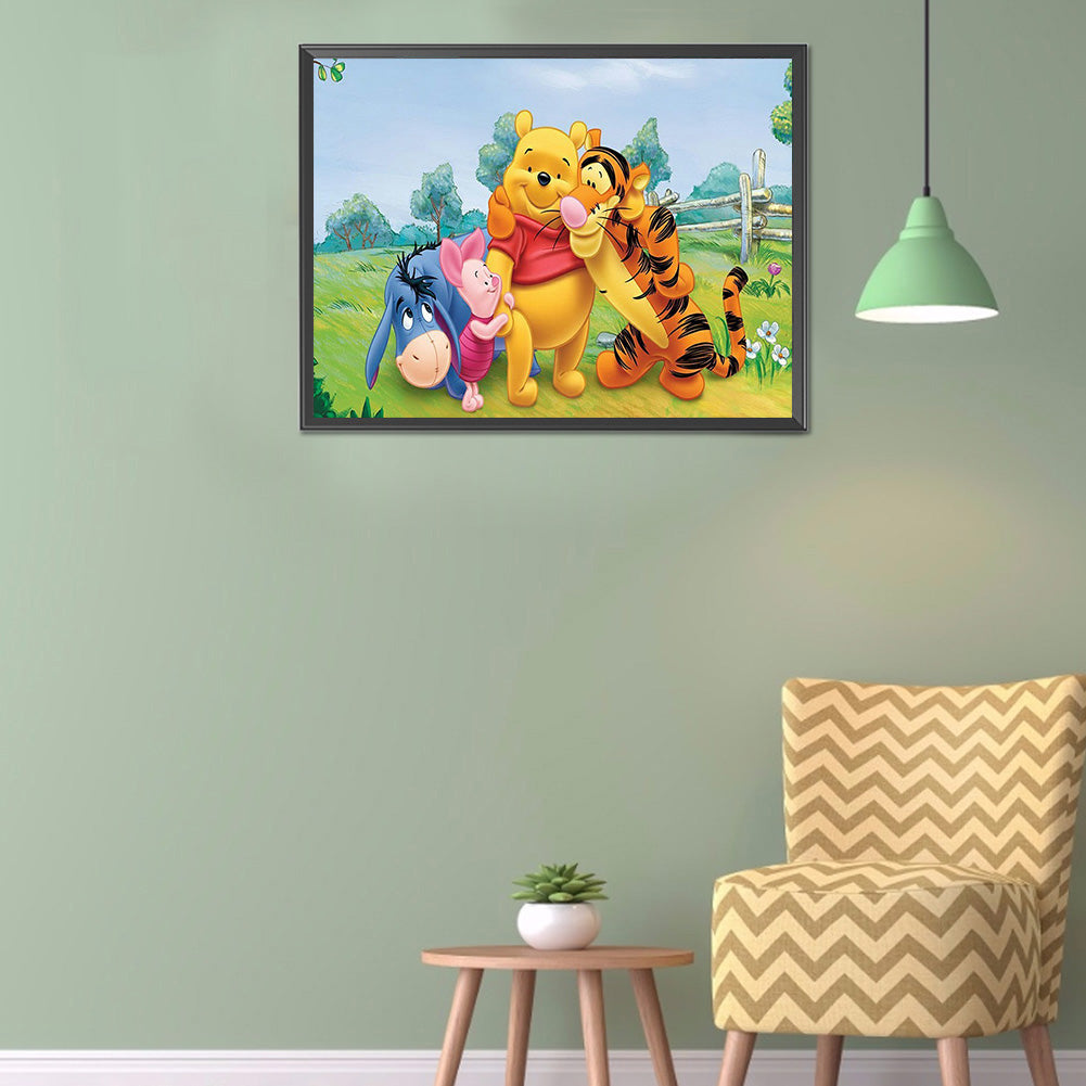 Pooh Family - Full Round Drill Diamond Painting 40*30CM