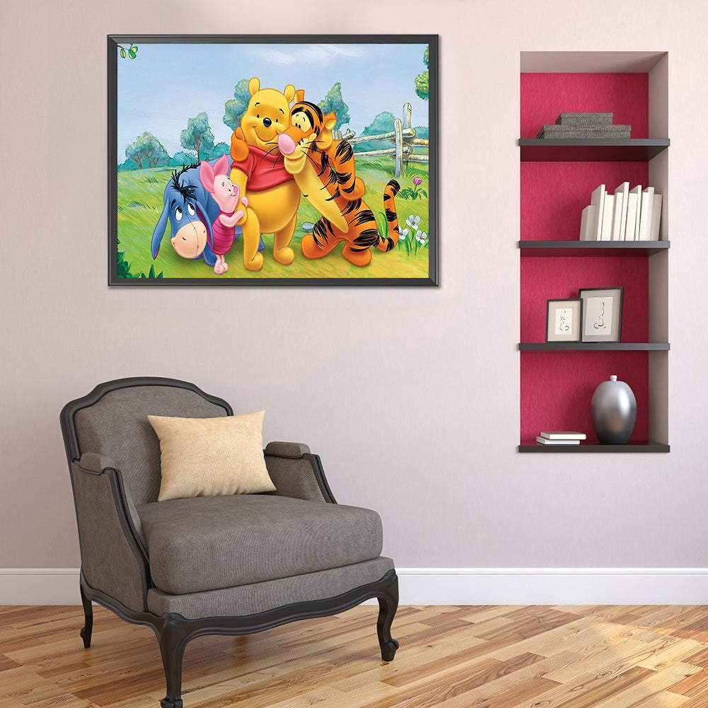 Pooh Family - Full Round Drill Diamond Painting 40*30CM