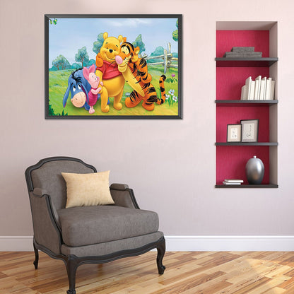 Pooh Family - Full Round Drill Diamond Painting 40*30CM