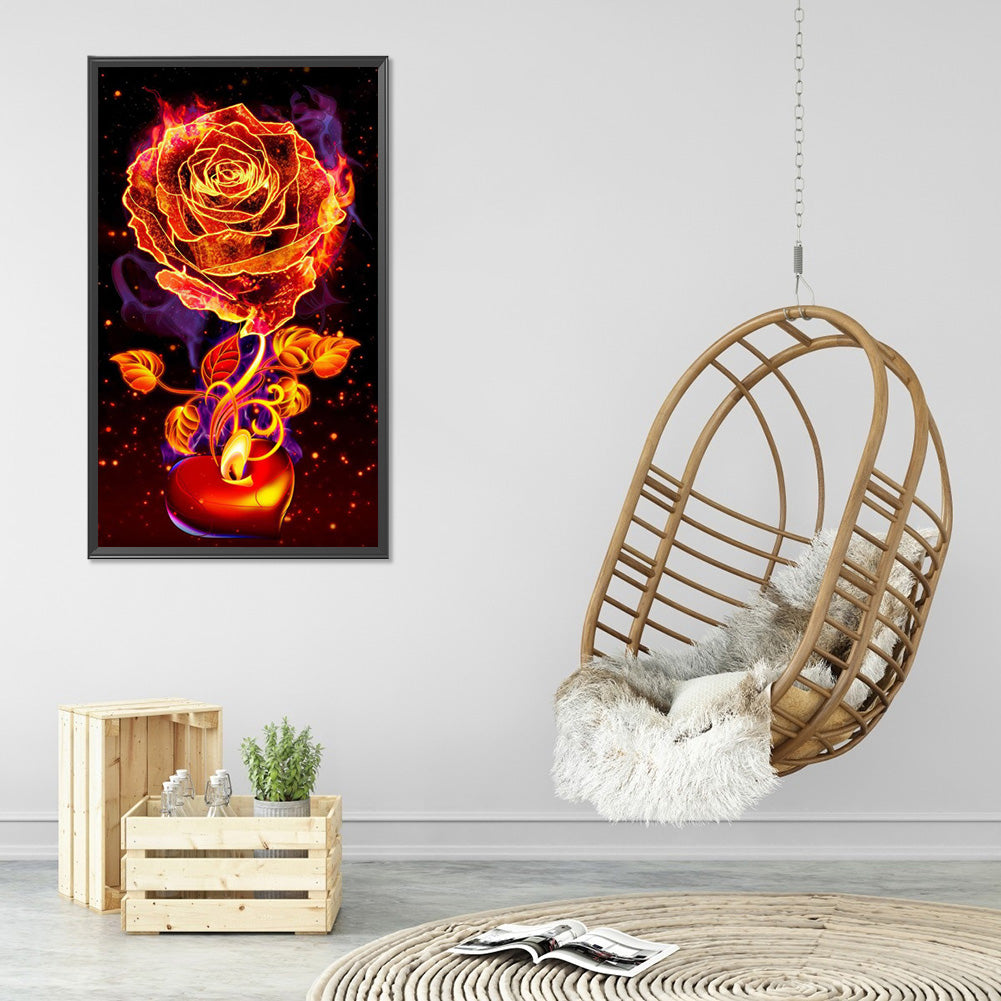 Flame Rose - Full Round Drill Diamond Painting 40*70CM